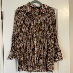 Essentials by Milano Women’s 1X Blouse Animal Print